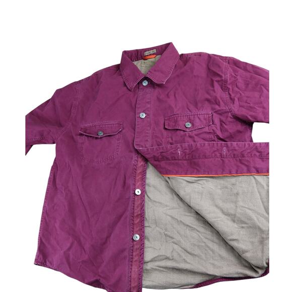 St. John's Bay Lined Burgundy Long Sleeve Button up Men's L - Picture 2 of 4